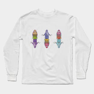 3 Vespa Piaggio scooters from above Long Sleeve T-Shirt